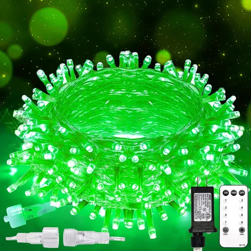 Miniatura 22 de suddus - Guirnalda 100 luces led conectable, control remoto, enchufe, impermeable, regulable, cable transparente, exterior, otoño, Halloween, Acción