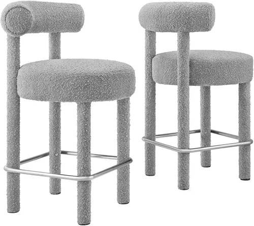 Miniatura 42 de Modway EEI-6705-IVO Toulouse Boucle - Juego de 2 sillas de comedor de tela, color marfil