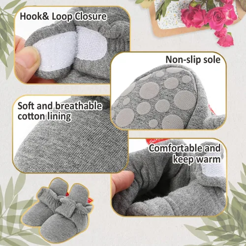 Miniatura 6 de HsdsBebe Botines unisex con forro polar para bebé, antideslizantes, suela suave, calcetines cálidos para invierno