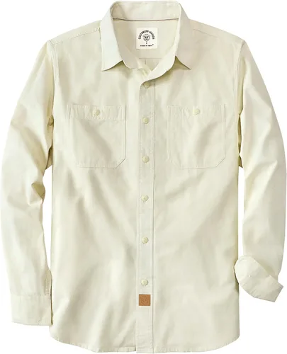 Miniatura 12 de Dubinik® Chambray - Camisa de trabajo de algodón de manga larga para hombre, con 2 bolsillos, casual, con botones