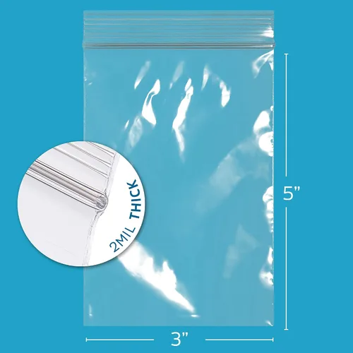 Miniatura 2 de 3" x 5," 2 Mil Claro Reclosable cierre de cremallera Lock Bolsas, caso de 1.000