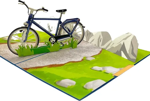 3D Pop Up Tarjeta de Felicitación Vehículos Tema (bicicleta)