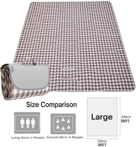 Miniatura 7 de PUPOPIK Manta de Picnic al Aire Libre, Plegable Impermeable Arena Playa Estera, Grande 80x60pulg. Manta de Playa para Camping, Caminata, Viaje