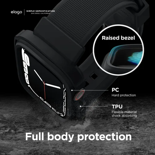 Miniatura 3 de elago Armor - Funda con correa compatible con Apple Watch 9/8/7, compatible con iWatch de 1.772 pulgadas, 1.614 pulgadas, protección completa
