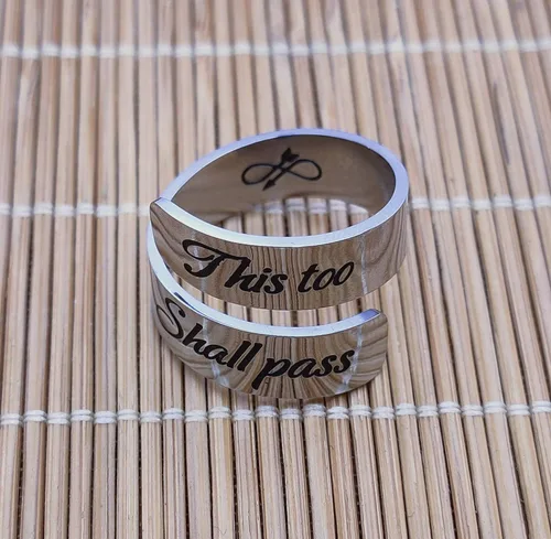 Miniatura 18 de HOFOYA Anillos inspiradores ajustables de acero inoxidable, anillos de grabado, joyería motivacional, graduación, San Valentín, regalos