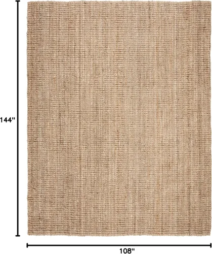Miniatura 2 de SAFAVIEH Alfombra de área de 9x12 pies - Colección de fibra natural - Grande - Marrón natural, yute hecho a mano, estilo de granja, pelo grueso