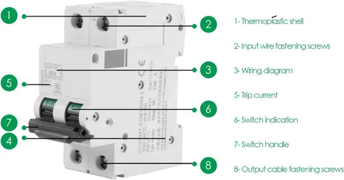 Miniatura 2 de Disyuntor miniatura de CC de bajo voltaje 2P 250V para sistema fotovoltaico, sistema de rejilla, montaje en carril DIN, disyuntor de circuito de CC