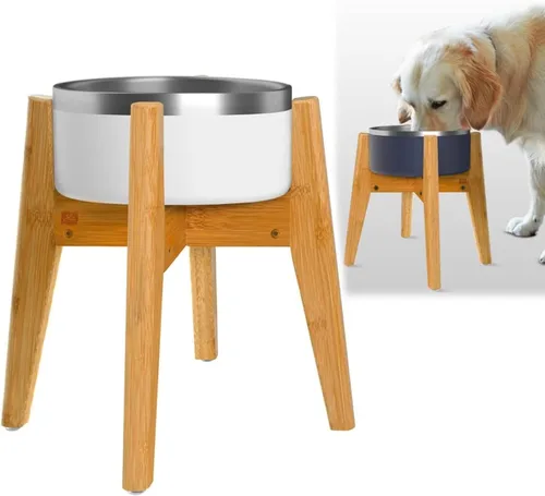 Soporte para Cuencos de Perros (14 Pulgadas de Alto) - Ideal para Razas Grandes, Usar para Elevar y Alzar Platos de Mascotas, Fuentes de Agua y