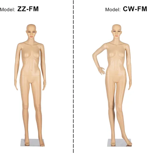 Miniatura 3 de Bonnlo Maniquí femenino de cuerpo completo, ajustable, forma de maniquí con base de metal, 68 pulgadas, plástico desmontable para exhibiciones