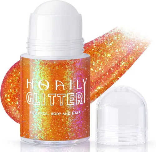 Miniatura 12 de HOSAILY Gel con Purpurina Negro Roll-on para Cara y Cabello, Pintura Facial con Purpurina Holográfica Camaleón que Cambia de Color para Halloween