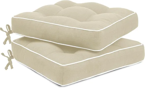Miniatura 10 de Juego de cojines para silla mecedora Favoyard, cojines para mecedora interior y exterior, juego de cojines de asiento resistentes al agua para Beige