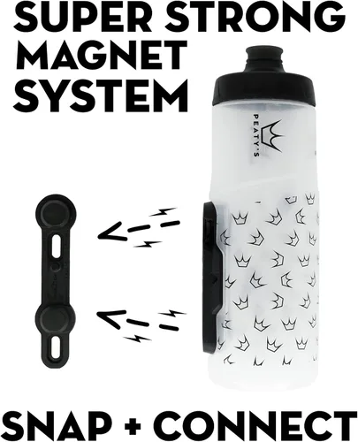 Miniatura 5 de Peaty's Fidlock Lockin - Botella de agua magnética para bicicleta y soporte, corona/transparente, 20.3 fl oz/ 20 onzas