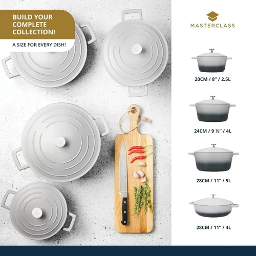 Miniatura 8 de MasterClass - Cazuela de aluminio fundido para crema, 11.0 in, 5 litros, caja de regalo