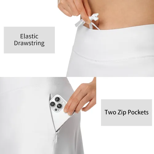 Miniatura 71 de ANIVIVO Faldas pantalón para mujer de 20 pulgadas de longitud a la rodilla, faldas deportivas de pickleball para tenis, golf y pickleball