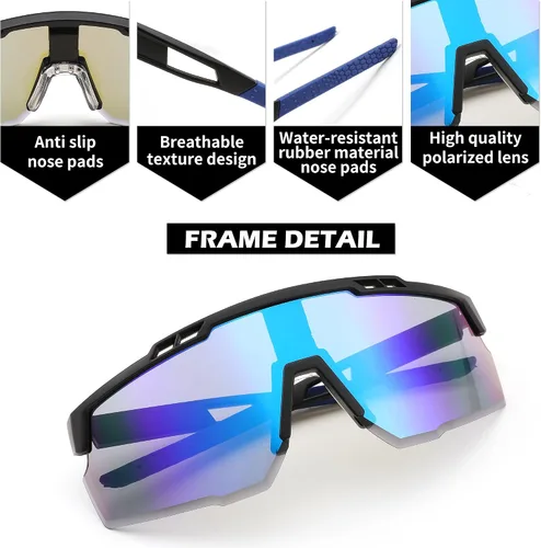 Miniatura 3 de FEISEDY Gafas de sol deportivas para hombres y mujeres, protección UV400, gafas de ciclismo, golf, béisbol, conducción, pesca, B0022
