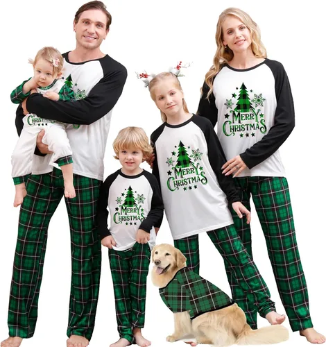Miniatura 19 de OAKFashion Conjuntos de Pijamas Familiares de Navidad, Pijamas Familiares a Juego de Navidad Ropa de Dormir Pjs