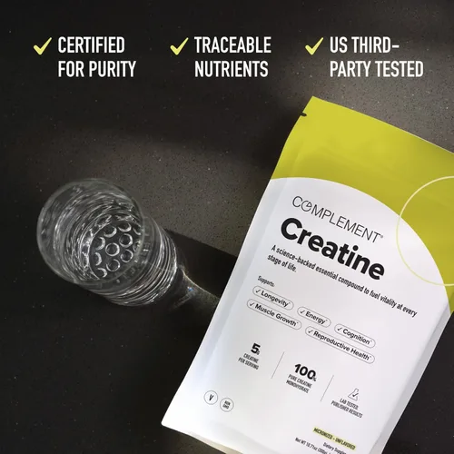 Miniatura 9 de Complement Monohidrato de creatina en polvo micronizado - Pre-entrenamiento, después del entrenamiento, recuperación muscular, salud cerebral