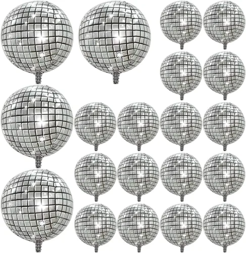 Miniatura 21 de FBQ Kit de arco de globos de discoteca 4D, globos de aluminio de disco de los años 70, 80, 90, fiesta de discoteca, aniversario, decoración