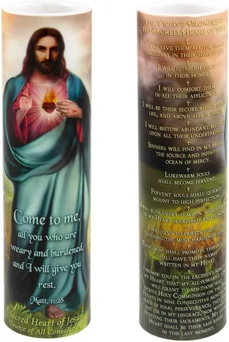 Miniatura 4 de Vela de oración devocional sin llama LED Sagrado Corazón de Jesús