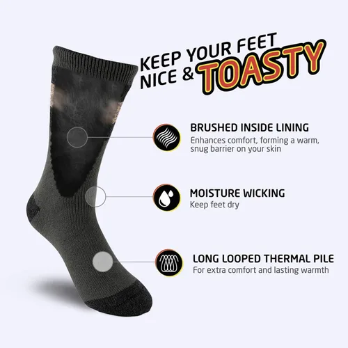 Miniatura 4 de HOT FEET - Calcetines térmicos para hombre, paquete de 24unidades, calcetines para frío extremo, para botas, calcetines de invierno con aislamiento