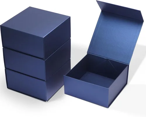 Miniatura 23 de Paquete de 4 Cajas de Regalo de 12x6x4 Pulgadas con Tapas de Cierre Magnético, Caja Negra Magnética para Boda, Propuesta de Padrinos y Damas