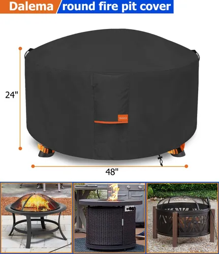Miniatura 2 de Cubierta para hoguera, resistente al aire libre, 600D, 100% impermeable, cubierta cuadrada para hoguera, resistente a la intemperie, 30 pulgadas