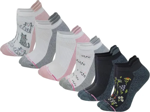Miniatura 4 de Dr. Motion 6 pares de calcetines de compresión transpirables acolchados de corte bajo para mujer