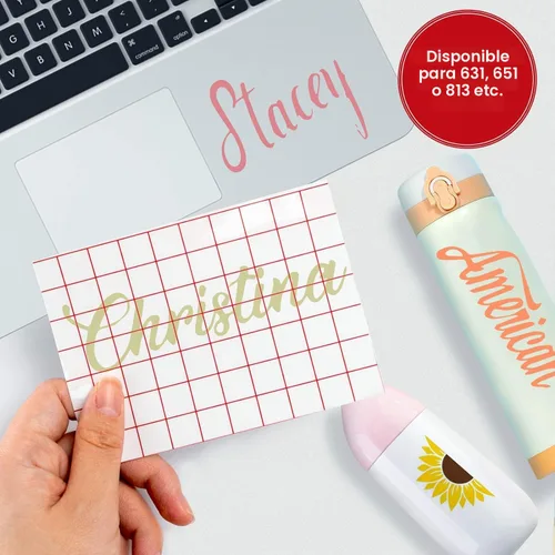 Miniatura 8 de YRYM HT Rollo de cinta de papel de transferencia de vinilo transparente - 12 x 50 pies con rejilla de alineación Cinta de aplicación para Silhouette