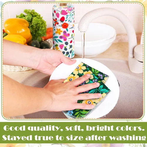 Miniatura 5 de Redbaker 30 Piezas Toallas de Papel Reutilizables Rollos Toallas de Cocina Lavables a Granel Sin Papel Paños de Tela de Algodón Servilletas de Mano