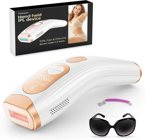 Finequin Depilación Láser, Depilación Láser IPL para Mujeres y Hombres Permanente, Dispositivo de Depilación con Onda de Luz Roja IPL 3.0,