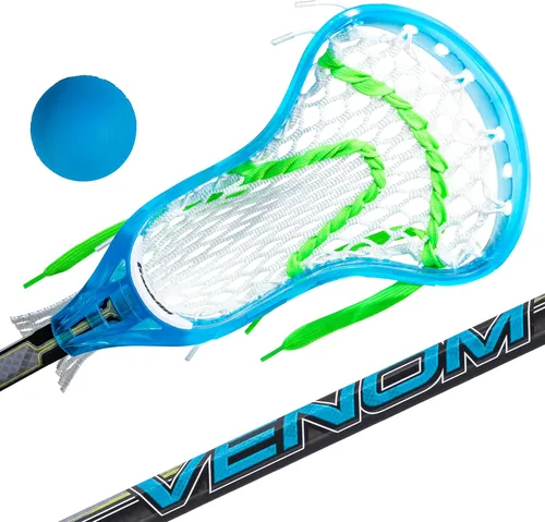 Franklin Sports Juego Mini de Palo de Lacrosse + Bola para Niños - Palo de Lacrosse Plástico Venom para Principiantes - Juego Perfecto para Niños +