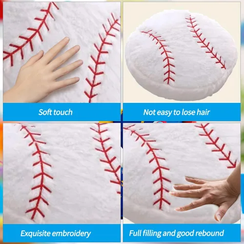 Miniatura 2 de Almohada Deportiva de Béisbol Suave y Esponjosa Cojín Decorativo Juguete, 14" Juguetes de Peluche de Béisbol Deportivo Duraderos, Juguetes