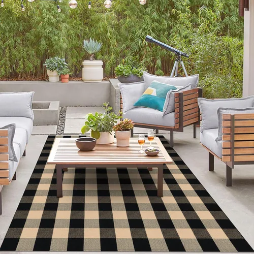 Miniatura 17 de IOHOUZE Alfombra Rayada Gris y Blanca - 27.5" X 43" Tapetes para Puerta Delantera al Aire Libre, Alfombra Lavable para Decoración de Porche