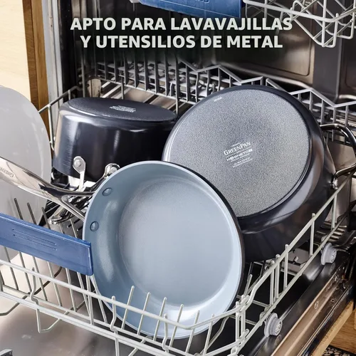 Miniatura 10 de GreenPan Valencia Pro - Juego de sartenes antiadherentes de cerámica de 10 y 12 pulgadas, utensilios de cocina anodizados duros sin PFAS, listos