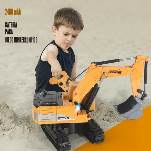 Miniatura 8 de Jiakora Excavadora de juguete a control remoto para niños, juguete de excavadora RC para niños de 3, 4, 5, 6, 7, 8 años, regalo de Navidad