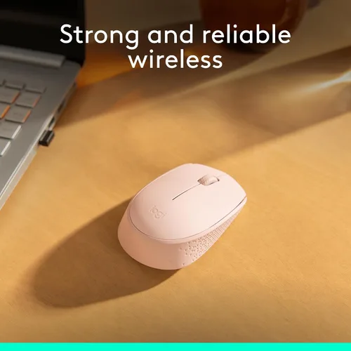 Miniatura 2 de Logitech Mouse inalámbrico M170 para PC, Mac, laptop, 2.4 GHz con mini receptor USB, seguimiento óptico, duración de la batería de 12 meses, Rosa