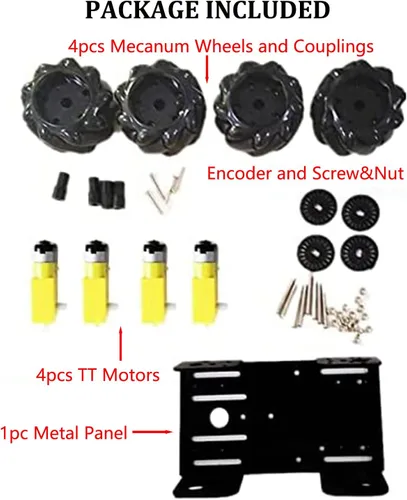 Miniatura 5 de Chasis de automóvil inteligente de metal 4WD, MC100 Control remoto Omnidireccional Rueda Robot Plataforma Kit de automóvil con rueda Mecanum de Azul