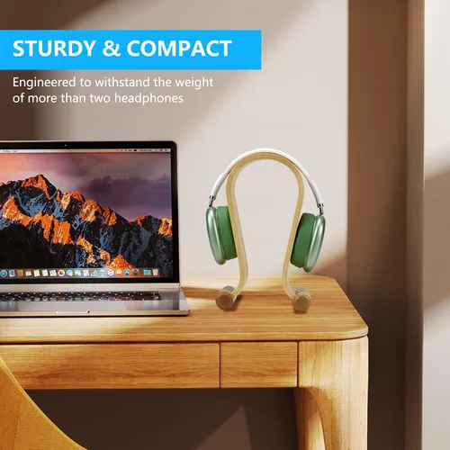 Miniatura 2 de SAMDI Soporte De Auriculares De Cuero Soporte De Auriculares Soporte Para Auriculares Universal Gaming Headset Holder - Abedul