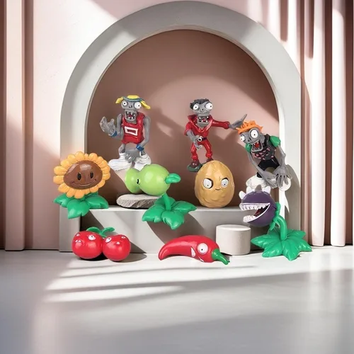 Miniatura 5 de JHESAO Juego de 17 piezas de juguetes de plantas de PVZ, figuras de zombies, serie PVZ, juguetes de PVC, grandes regalos para niños y fanáticos