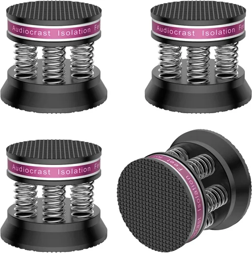 Almohadillas de pico de altavoz de resorte, pies de soporte de aislamiento, protectores de suelo de altavoz antideslizantes de aluminio,