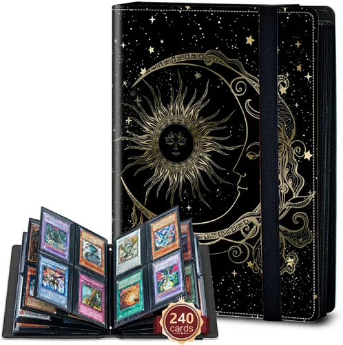 Miniatura 38 de Rossy Carpeta de tarjetas con 4 bolsillos, carpeta de tarjetas intercambiables, álbum de colección de tarjetas, para 160 tarjetas, carpeta