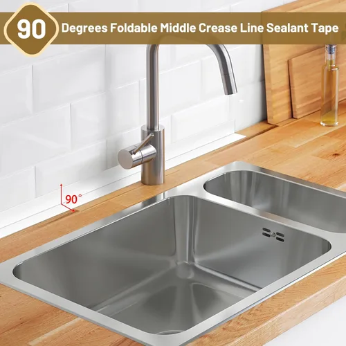 Miniatura 4 de Cinta de calafateo impermeable autoadhesiva, 2 rollos de cinta de sellado para inodoro, cinta de sellado para tina para cocina, baño, encimera