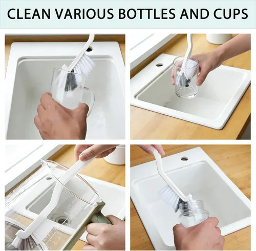 Miniatura 4 de Juego de cepillos de limpieza para grietas, herramientas de limpieza dura para lechada de baño, rieles de ventanas y puertas de ducha, limpieza