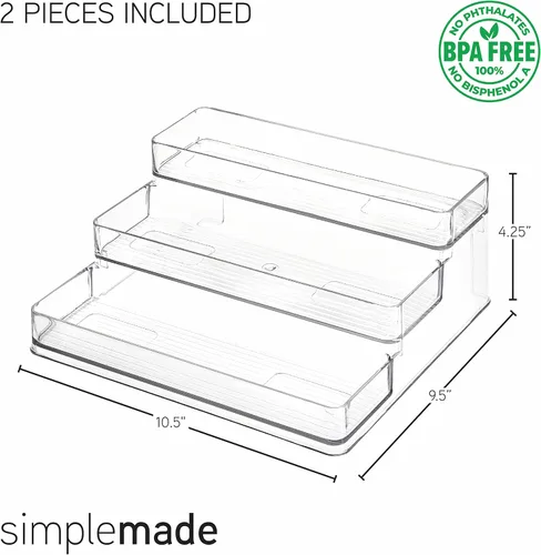Miniatura 3 de SIMPLEMADE Organizador de Especiero de 3 Niveles - Estante de Almacenamiento Versátil para Cocina, Baño, Dormitorio y Oficina, Juego de 2