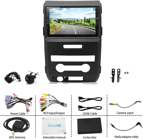 Miniatura 3 de 4+64G Android 13 Radio de coche para Ford F150 2009-2014 F-150, pantalla táctil de 9 pulgadas inalámbrica 2 Din Carplay Android Radio estéreo