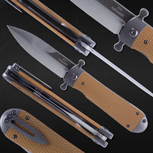Miniatura 3 de Ganzo Adimanti Samson-BR Cuchillo plegable de bolsillo D2 Hoja de acero Mango antideslizante G10 con clip Cuchillo de bolsillo para caza, pesca