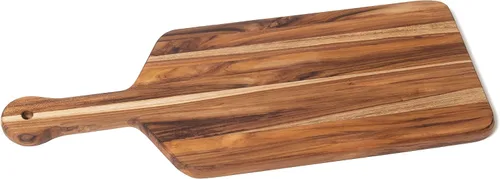 Miniatura 7 de Lipper International Plato para servir con borde de madera de teca, pequeño, 12" x 10" x 3/4