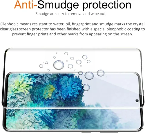Miniatura 6 de Samsung Galaxy S20 Protector de pantalla de vidrio templado con protector de lente de cámara [cubierta curva 3D] [compatible con huellas dactilares]