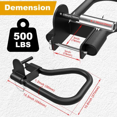 Miniatura 8 de Kipika Accesorio de estante de potencia para orificios de 5/8" y 1" - Equipo de gimnasio para casa resistente para estante de sentadillas de 2x2