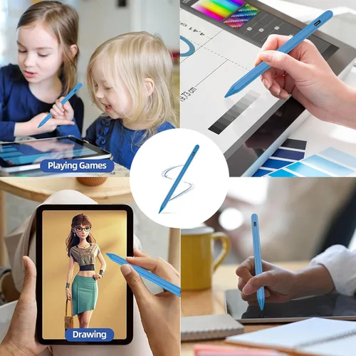 Miniatura 9 de Lápiz táctil para iPad 2018-2025 con rechazo de palma, carga más rápida, sensibilidad de inclinación, lápiz iPad compatible con Azul